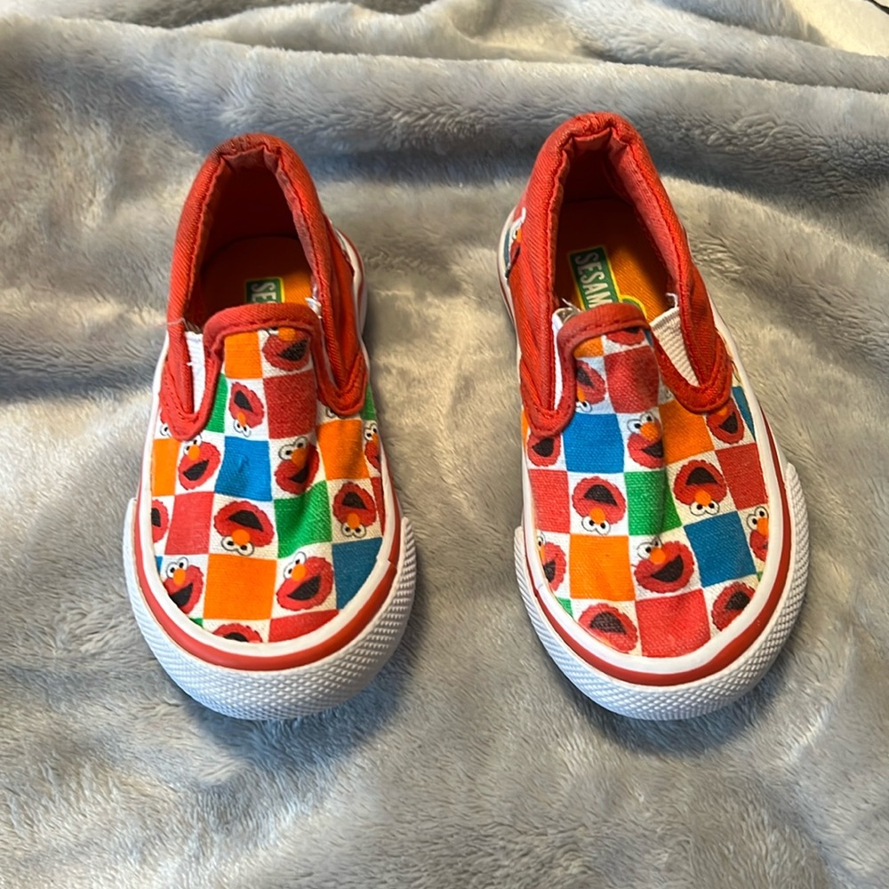 Vans Sesame Street Elmo Toddler Kids Slip-On Shoes - Red and Multicolor Size 5